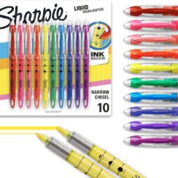 Sharpie Liquid Highlighters, Chisel Tip, Assorted Colors, 10 Count - Journaling, School, Study Supplies
