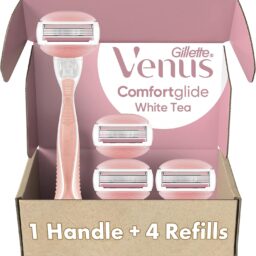 Gillette Venus ComfortGlide White Tea Women's Razor 1 Handle + 4 Blade Refills