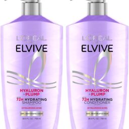 L'Oreal Paris Elvive Hyaluron Plump Shampoo and Conditioner Set, 53 Fl Oz