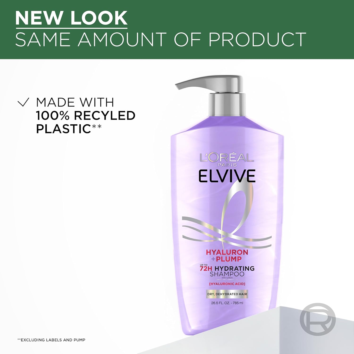 L'Oreal Paris Elvive Hyaluron Plump Shampoo and Conditioner Set, 53 Fl Oz - Image 4